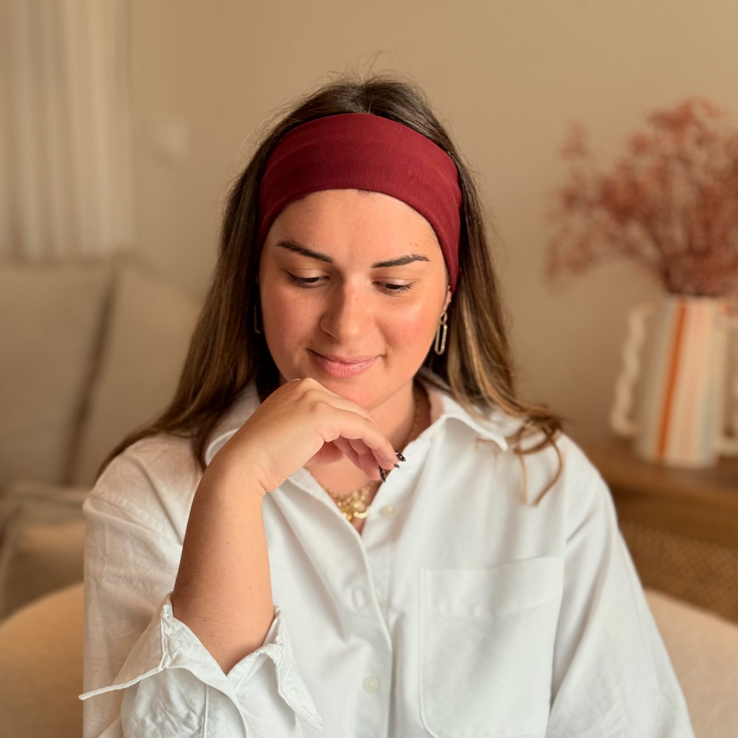 Bandeau Cheveux Uni Bordeaux