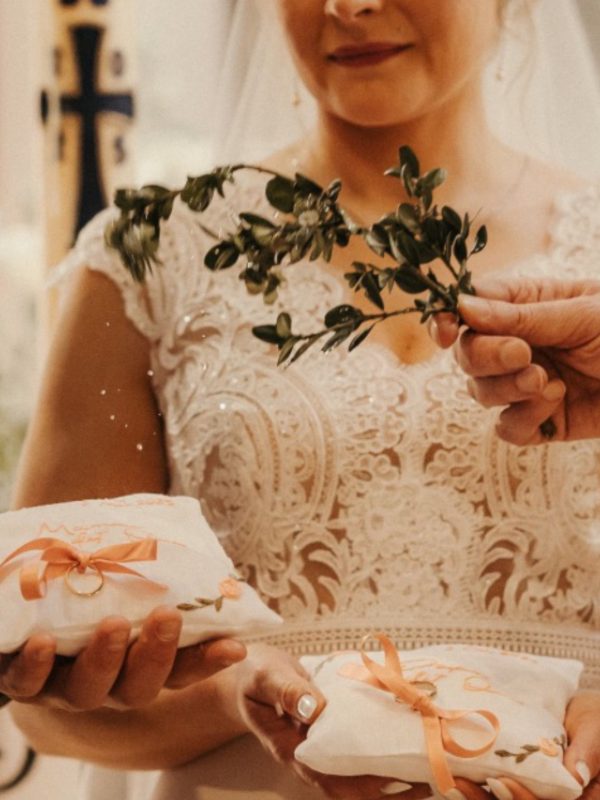 Coussin Alliances Brodé Personnalisé