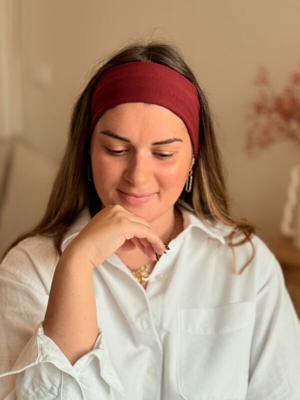 Bandeau Cheveux Uni Bordeaux