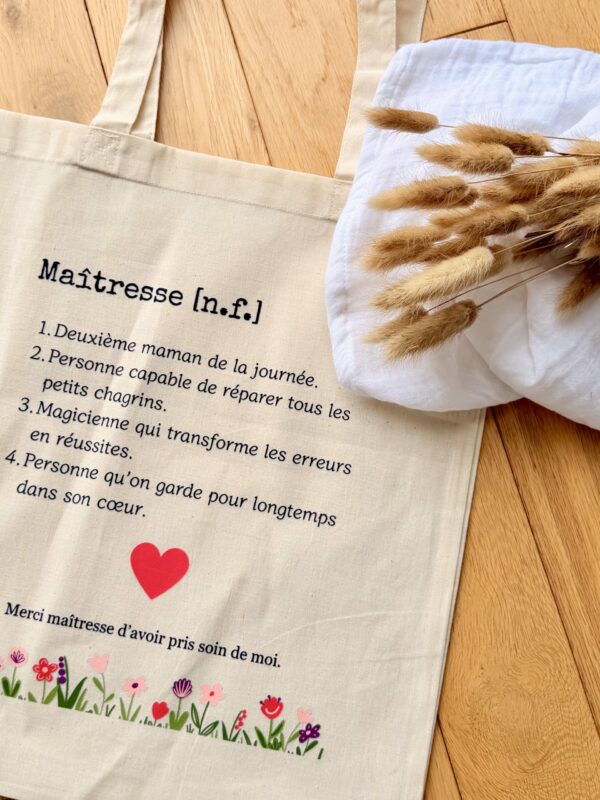 Tote Bag Personnalisé Maîtresse - ATSEM - Nounou